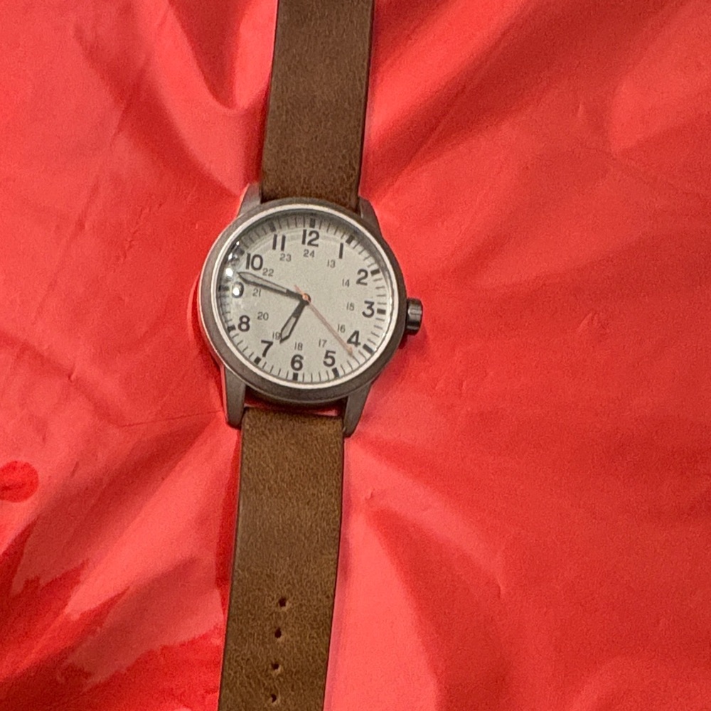 Brown Leather Strap Watch